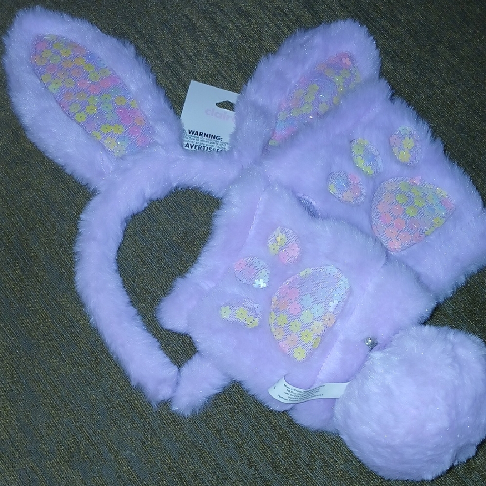 Easter Bunny Headband,tail And Paw Set